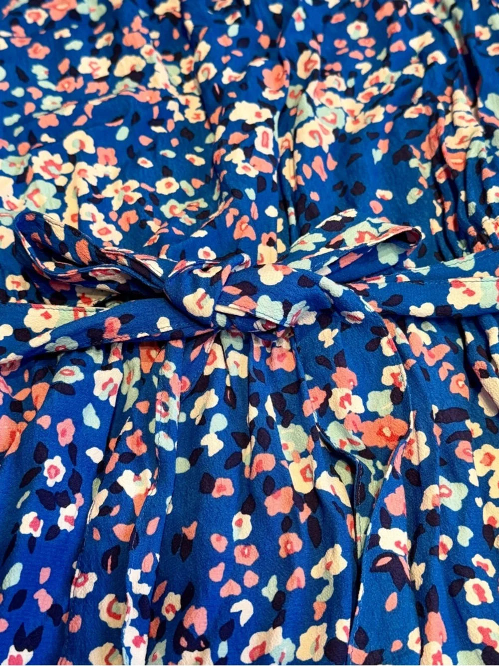 Talbot Women’s Blue Fit & Flare Floating Floral Pattern Midi Dress Size XS - Picture 7 of 11